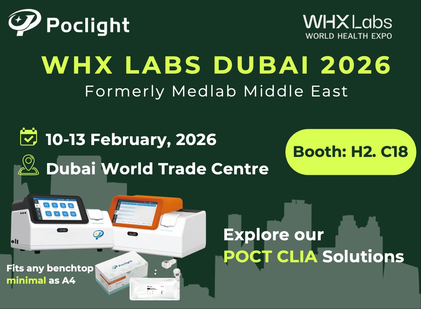 WHX Labs Dubai 2026のPoclight：グローバルな視点、ドバイに集結